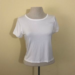 Mossimo Shirt White Short Sleeve Crop Top New